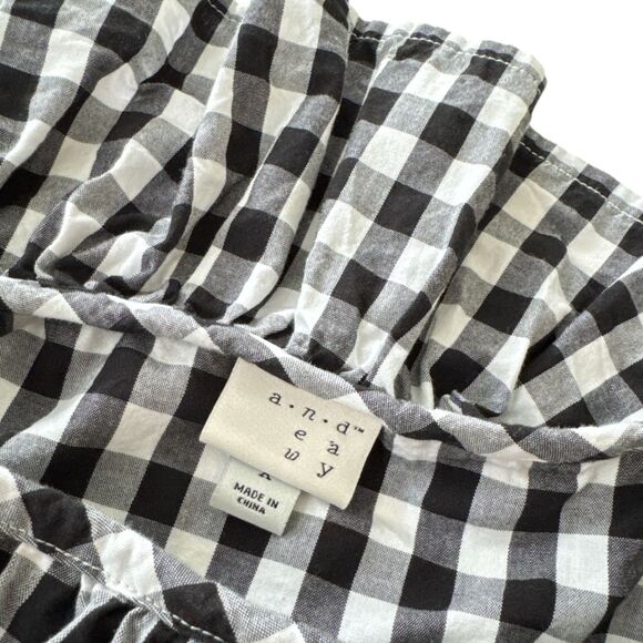 A New Day Cute Off-the-Shoulder Black/White Gingham Ruffle Top Wm Sz XL EUC - Picture 4 of 5